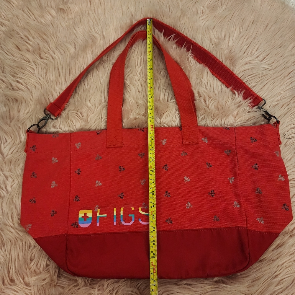 Figs Red Rainbow Caduceus Laminated Large U Tote Bag Pride - Picture 10 of 15